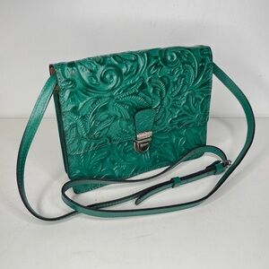 Patricia Nash Green Embossed Crossbody Bag
